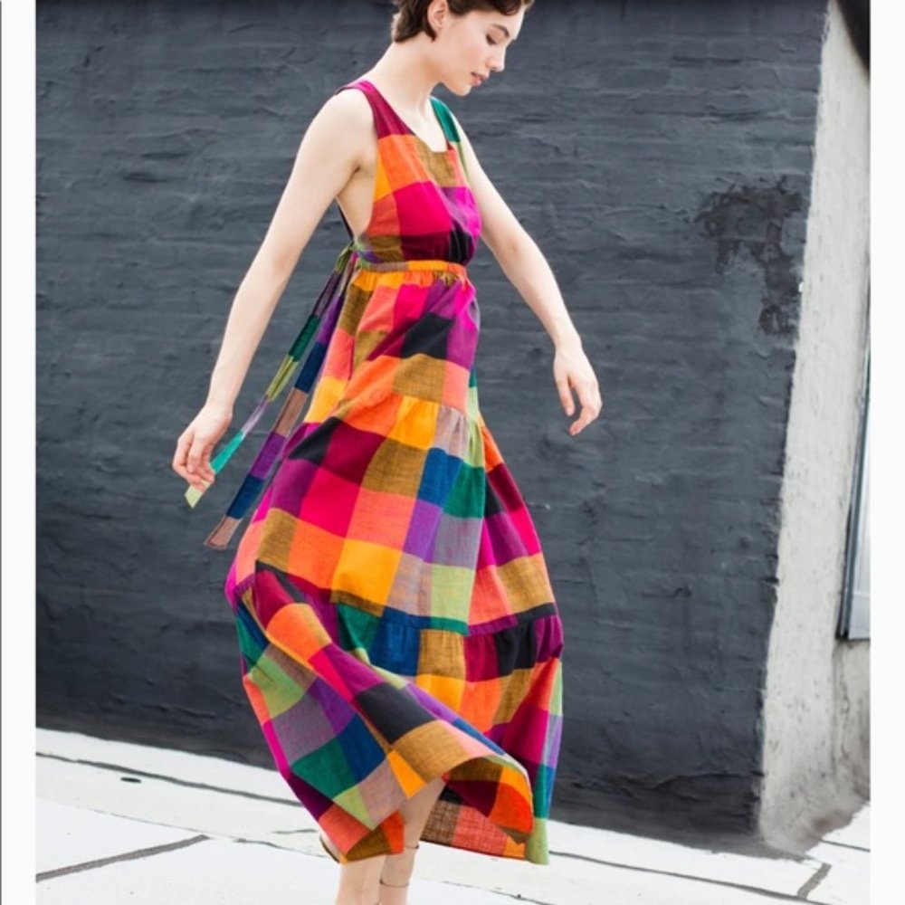 Rujuta Sheth Gema Tier Dress - Chex (XS)